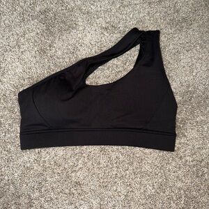 Black Asymmetrical Women's Sports Bra